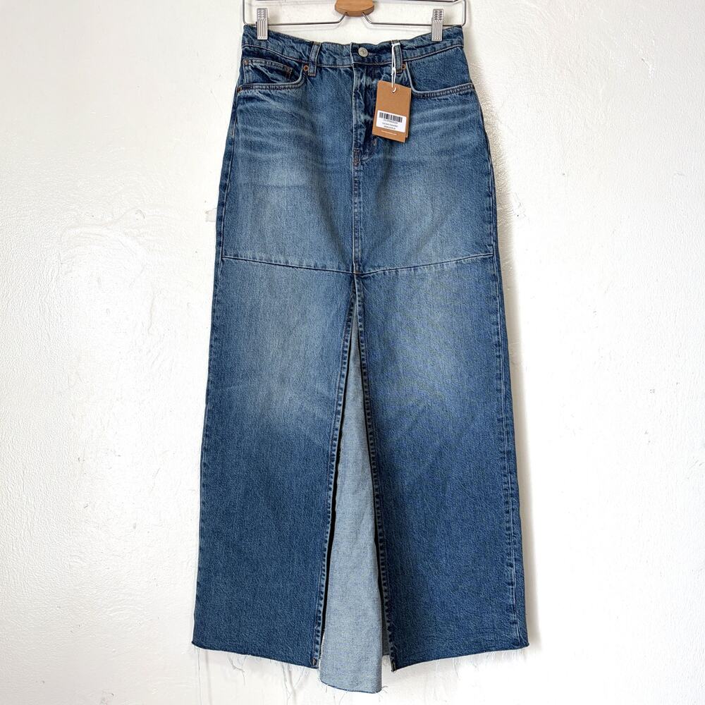 Reformation NWT Tazz Maxi Denim Skirt Hemlock Blue Size 28 $188